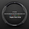 For Citroen C1 C2 C3 C4 C5 C6 VTS Xsara C-Crosser Berlingo Jumpy Carbon fiber Suede Car Steering Wheel Cover Auto Accessories