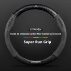 For Citroen C1 C2 C3 C4 C5 C6 VTS Xsara C-Crosser Berlingo Jumpy Carbon fiber Suede Car Steering Wheel Cover Auto Accessories