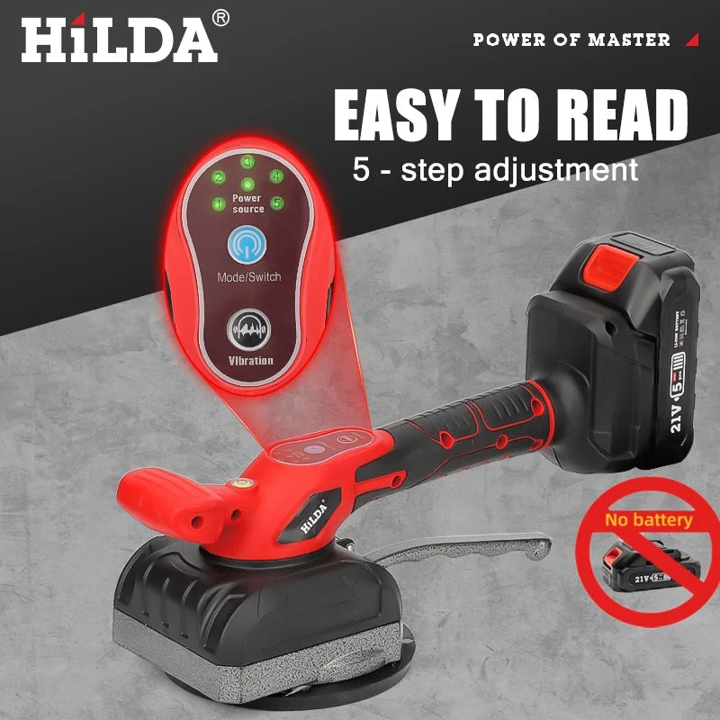 HILDA Tile Tiling Machine Laying Vibrating 5-Speed Adjustable High Loading Tile Vibration Leveling Fit Makita 21V Battery