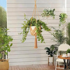 Macrame Plant Hangers Indoor 2X Woven Rope Hanger Trendy Boho Crochet Ceiling Home Decor Flower Pots Basket For Window And Porch