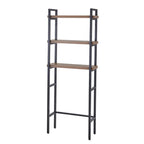 Over-the-Toilet Storage Rack 3-Shelf Adjustable Bathroom Organizer Metal Frame Natural Oak Shelves Space Saver Easy Assembly