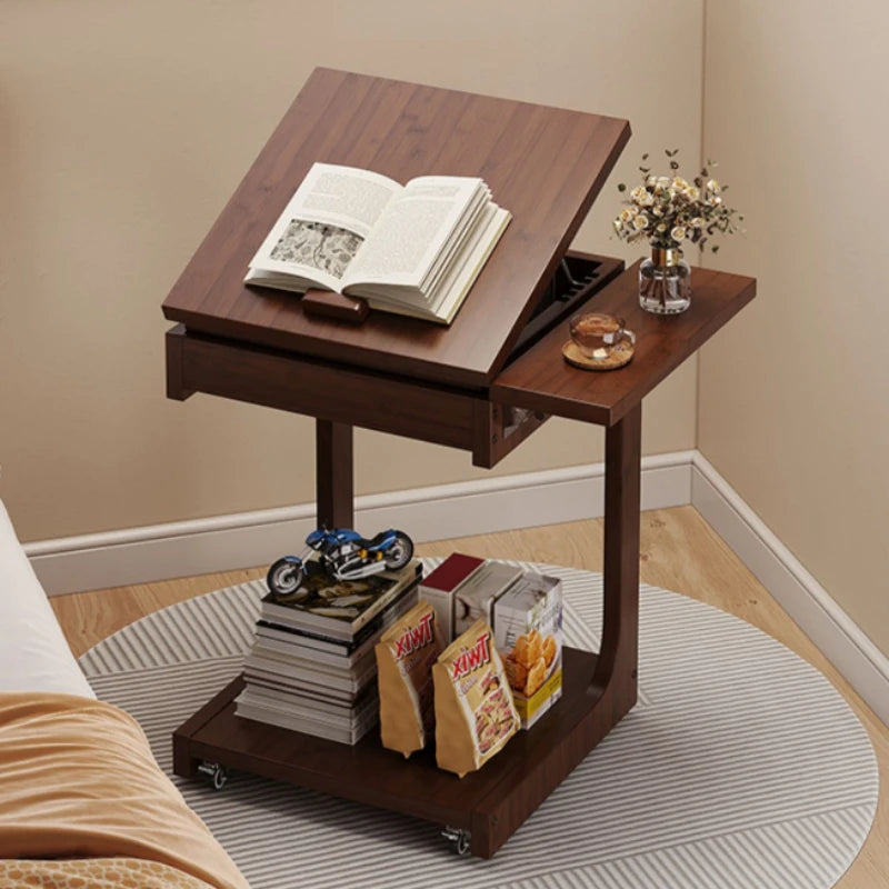 Minimalist Mobile Bedside Table Multifunctional Sofa Side Table with Storage for Balcony Tables Home Living Room Furniture