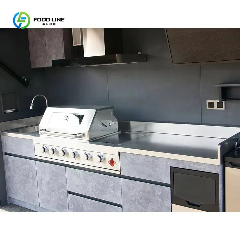 Customized Premium Outdoor Kitchen Cabinet Prefab Capsule House Cooking Station for Garden Patio Backyard Commercial Use