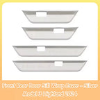 For Tesla Model 3 Highland Front Rear Door Sill Wrap Cover Anti Scratch Stainless Steel Door Sill Strip Plate Car Accessories