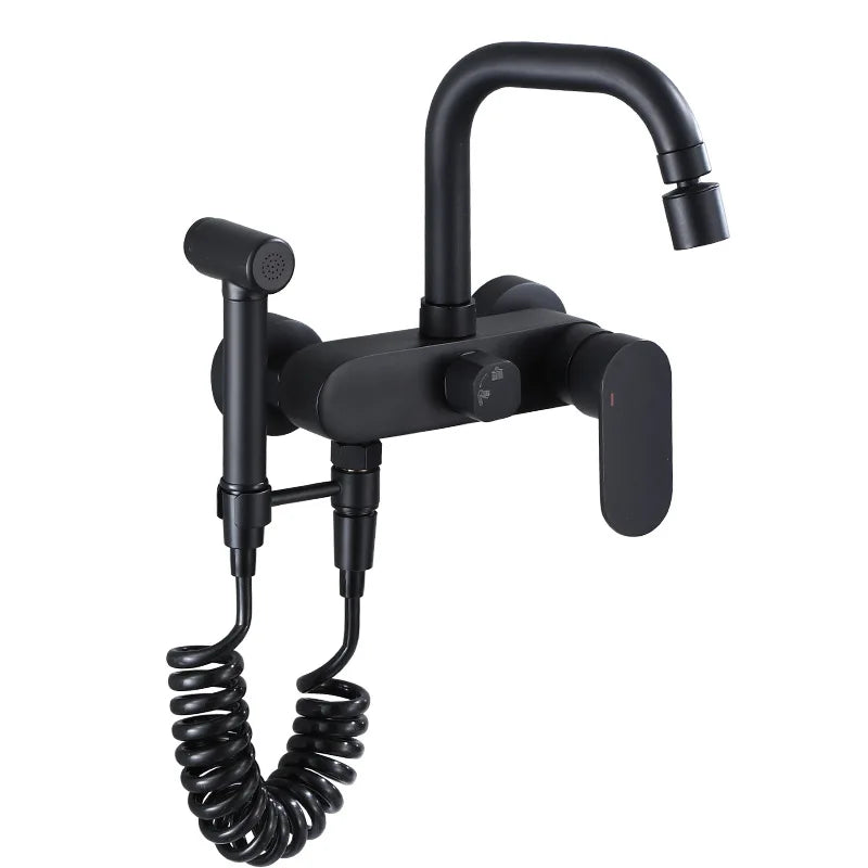 Black Brass  kitchen into the wall Hot and Cold Water Faucet wash Basin mop pool Bathtub wash spray Gun Faucet EY-YH1600