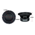 1Pcs 4 Inch Subwoofer Speaker 4/8 Ohm 100W Woofer Square/Round Deep Bass Long Stroke Loudspeaeker DIY Bluetooth Speakers