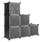 WOLTU Stackable Shoe Cabinet Shoe Rack with 6 Stacking Boxes Door DIY Boltless Shelf Plastic Box for Shoe Storage Organizer