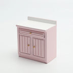 Dollhouse Mini Cooking Table Sink Counter Set Cabinets Combination 1:12 Miniature Kitchen Miniature Models Home Decor Figurines
