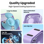 TOPK 4Inch USB Mini Desk Fan,3 Speeds Quiet Portable Desktop Table Fan