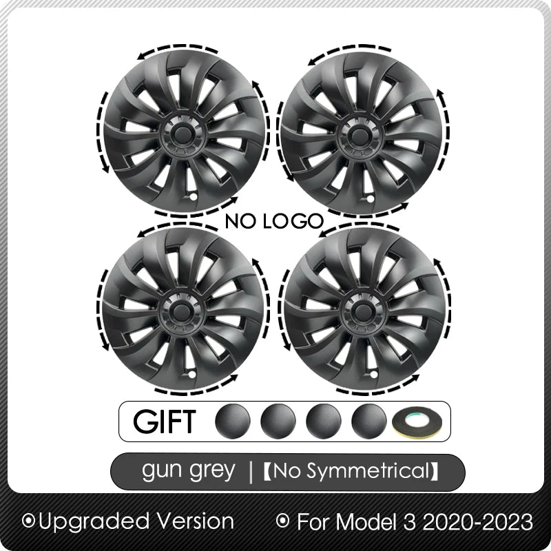 4PCS Hub Cap Performance Replacement Wheel Cap Rim Cover Hubcap Full Cover Accessories for Tesla Model 3 19 Inch 2020 2021 2023