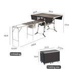 Camp Aluminum Kitchen and Rv Kitchen  Bulin C650-BBQ Outdoor  Equipped Picnic Table Folding Camping Stove Camping Mobile Kitchen