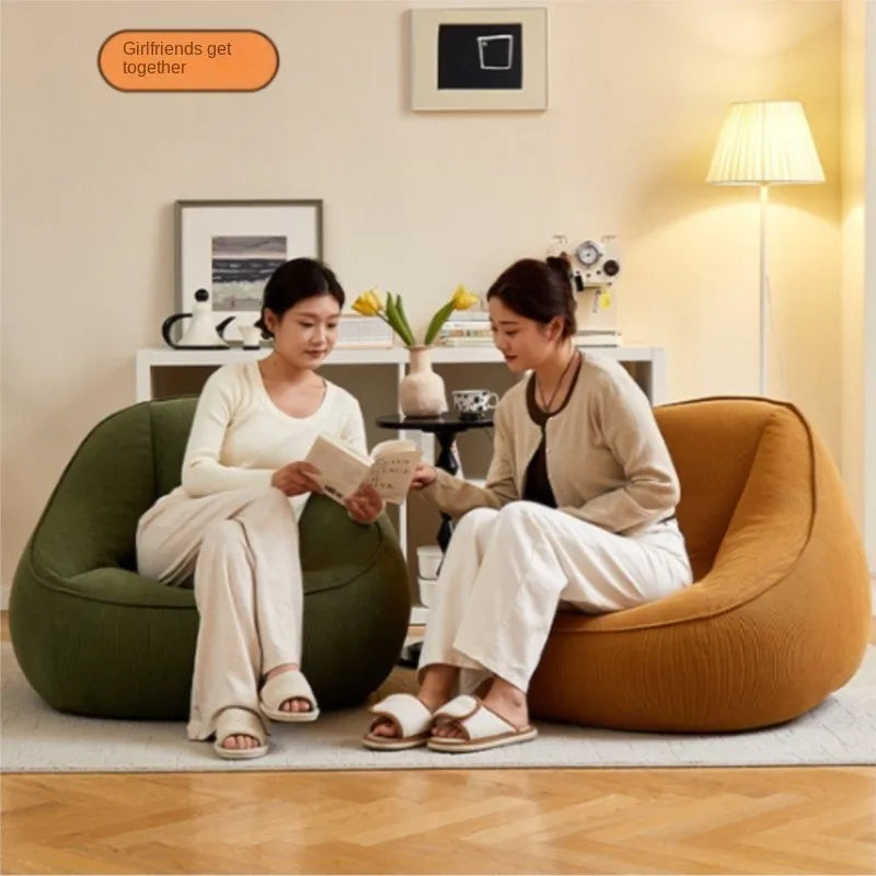 X&D Bean Bag Lazy Corduroy Comfortable Sofa Single Bed Tatami Bedroom Balcony Casual Lightweight Small Sofa Living Room 2024 New