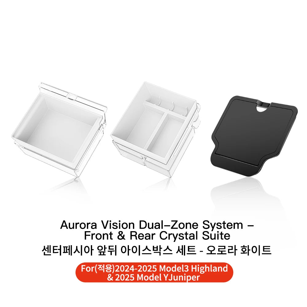 YZ For Tesla Model 3 Highland 2024 Model Y Juniper 2025 Storage Box Center Armrest Hidden Box Cup Holder Organizer Accessories