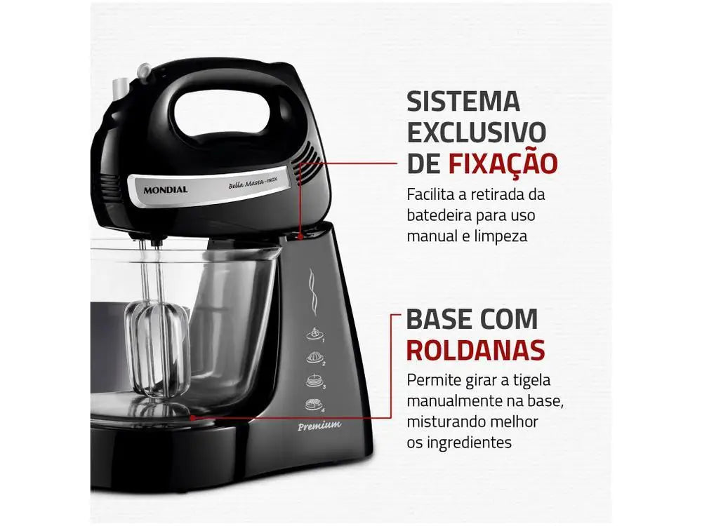 400W Mondial Mixer Bella Massa B-23 NP - 110V