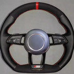 Suede Genuine Leather Car Steering Wheel Cover Braid For Audi R8 (4S) 2015-2019 TT (8S) 2014-2019 TTS 2014-2019 TT RS 2016-2019