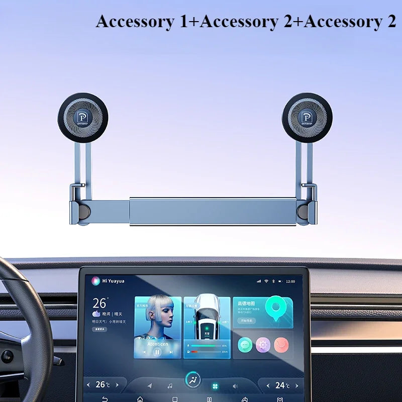 Hipacool Dual-position Car Screen Phone Holder Bracket Aluminum Alloy Adjustable for Tesla Model 3 Highland Y Car Accessories