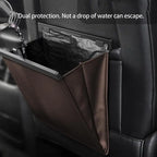 Car Backseat Hanging Garbage Bin PU Leather Vehicle Garbage Organizer Foldable Trash Can Car supplies For Car SUV Truck