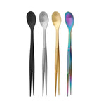 Kitchen Tableware Set Stainless Steel Western Knives Forks Dessert Spoons Food Clips Steak Tweezers