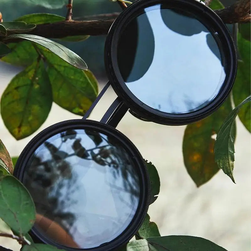 Round Polarized Sunglasses 1-9 Gears Adjustable Tint Sun Glasses with ND Filter Lenses for Men Beach Shady Fishing