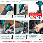 Kamolee 1100W 40500RPM Cordless  Air Blower Dust Blower Inflator Vacuum Multifunction Rechargeable Blower Apply to 18V 21V Batte