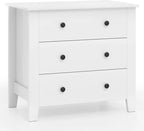 Small 3-Drawer Dresser for Bedroom - 28.5” x 18” x 26” Wide Chest of Drawers, Modern Large Nightstand, Storage Cabinet,