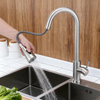 Modern Stainless Steel 360° Rotating Telescopic Kitchen and Bathroom Faucet Durable Staineless Steel Sink Basin Tap for Home