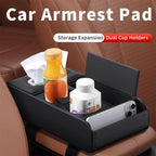 Car Armrest Box Heightening Pad Multifunctional Storage Box Water Cup Case Luxury Vehicle Storage Tissue Holder Organizer N3F6