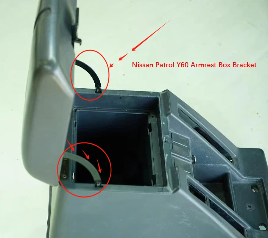 Armrest box damping bracket suitable for 1997-2004 Nissan Patrol Y60 armrest box buckle armrest table bracket 2 pieces