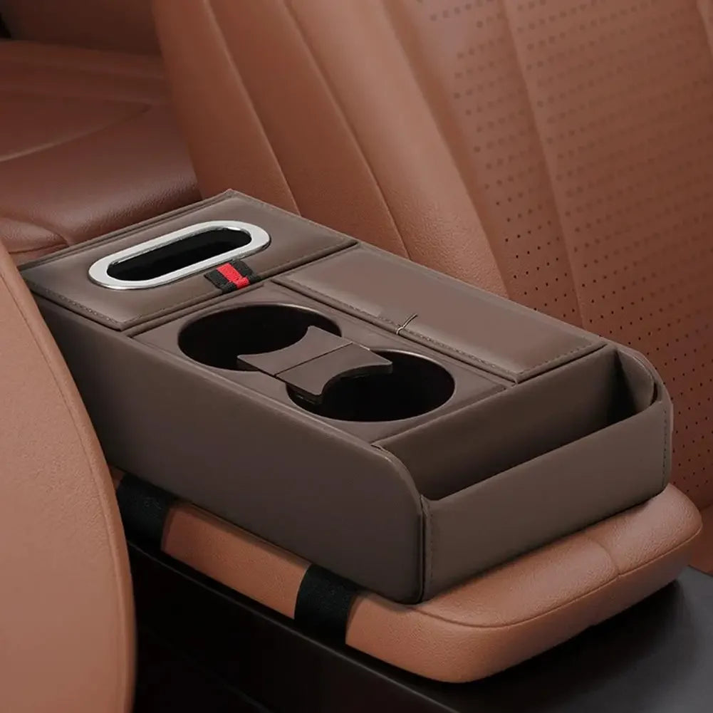 Car Armrest Box Heightening Pad Multifunctional Storage Box Water Cup Case Luxury Vehicle Storage Tissue Holder Organizer N3F6