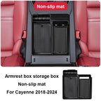 For Porsche Cayenne 2018 2019 2020 2021 2022 2023 2024 Car Center Console Storage Box Tray Armrest Organizer Case Accessories