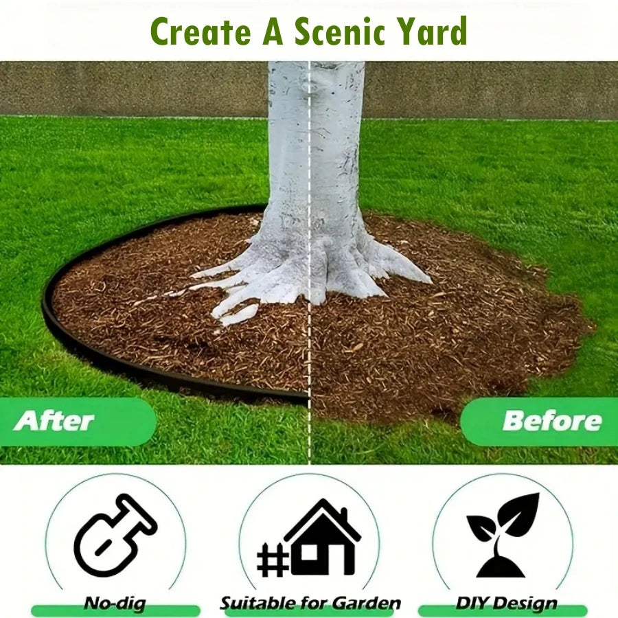 5M Fixed Garden Barrier Lawn Grass Plastic Edging Border Landscape Edging Garden Edge Kit With 15 Anchoring Spikes Easy Install