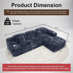 Modern Cloud Sectional Sofa with L-Shape Chaise | Deep Seat Design, Built-in Cup Holder & Storage Pocket, No Assembly Required