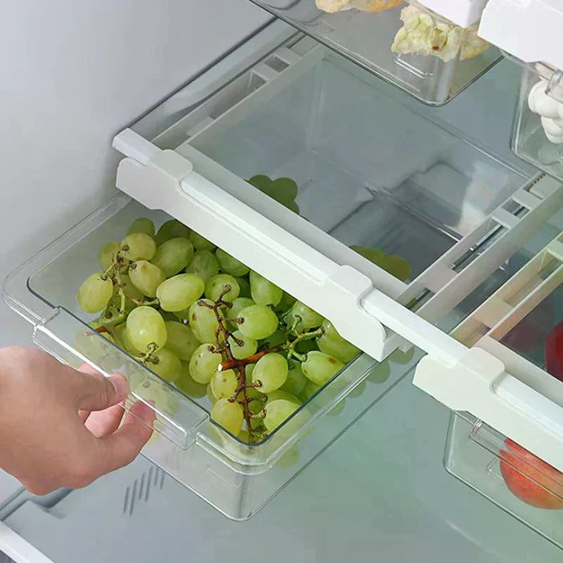 Kitchen Storage Box Fruit Vegetable Preservation Organizer Transparent Egg Container Under-shelf Refrigerator Drawer