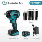 1000N.M Torque Brushless Electric Impact Wrench 1/2 inch Cordless Wrench Power Tool For Makita 18V Battery Pin