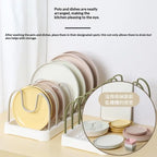 Kitchen Plate Holder Adjustable Multi Functional Tableware Storage Rack for Space Optimization