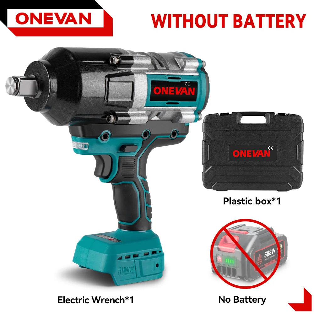 ONEVAN 3100N.M Torque Brushless Electric Impact Wrench Cordless Wrench Screwdriver Socket Power Tools For Makita 18V Battery Pin