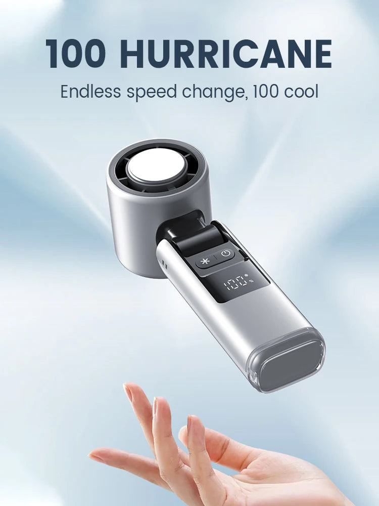 4000mAh Portable mini Fan 100 Wind Speeds Instant Cooling with Ice Mode Handheld fan USB Rechargeable electric fans Camping Fan