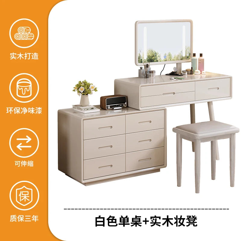 Dresser Table for Clothes Saint Vanity Makeup Stand with Mirror and Chair Furniture Comfortable with Drawers Banity Wardrobe