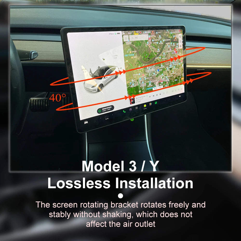 GPS Stand Navigation Screen Rotating Holder Left Right 30 Degree Swivel Mount Bracket for Tesla Model 3 Y 2023 Car Accessories