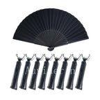 40/20Pcs Black Hand Folding Fan Print Logo For Promotion Gift Personalized Anniversity Souvenirs Fan Birthday Party Favors