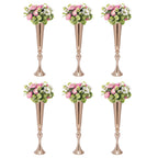 6 PCS Gold Trumpet Vases Wedding Party Props Centerpieces Flower Stand Candle Holder Centerpieces for Table Wedding