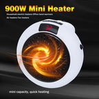 Electric Heater 900W Portable Plug In Wall Heater Room Heating Stove Remote Warmer Machine Home Office Warming Machine