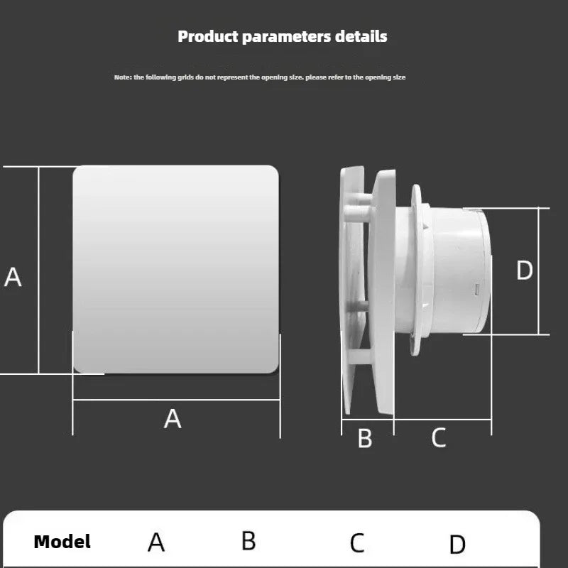 4/6 inch 220V Home Bathroom Kitchen Bedroom Toilet Low Noise Ventilato