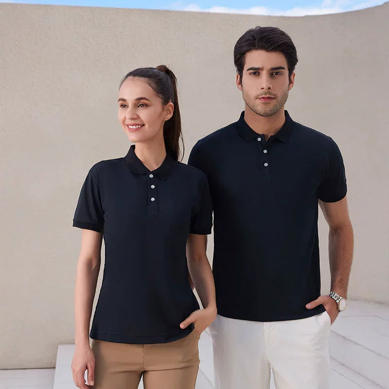 Customizable Restaurant Workwear Men's Polo Shirts Catering Women's Tops Logo Design Hotel Waiter Uniforms Unisex Work Clothes