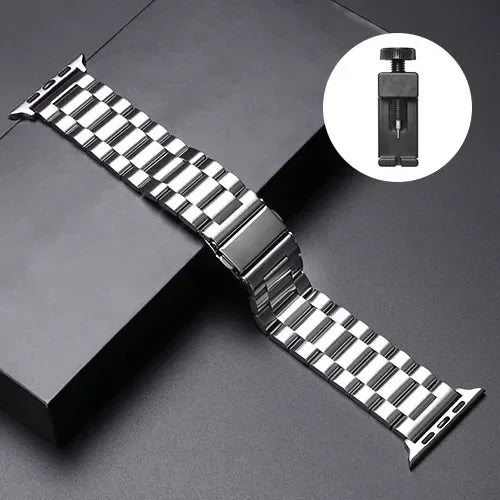 Stainless Steel Apple Watch Band - Metal Bracelet for 38-49mm Series 4-Ultra 2 | AlluCanFind