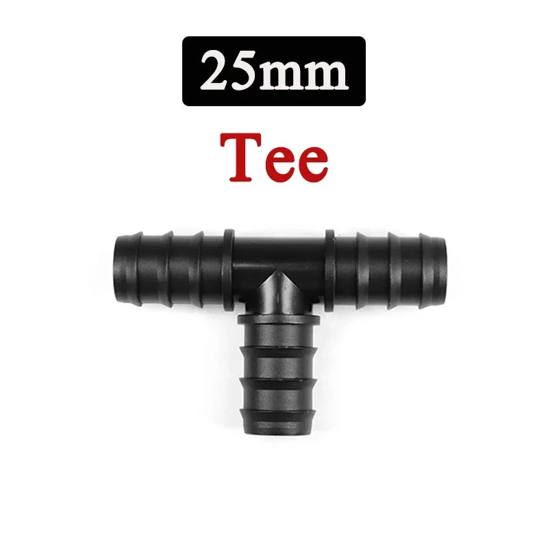 2~50pcs Greenhouse PE Pipe Joint 16 20 25 mm Tee Straight Elbow Plug Irrigation Pipe Fitting Micro Spray Irrigation Accessories