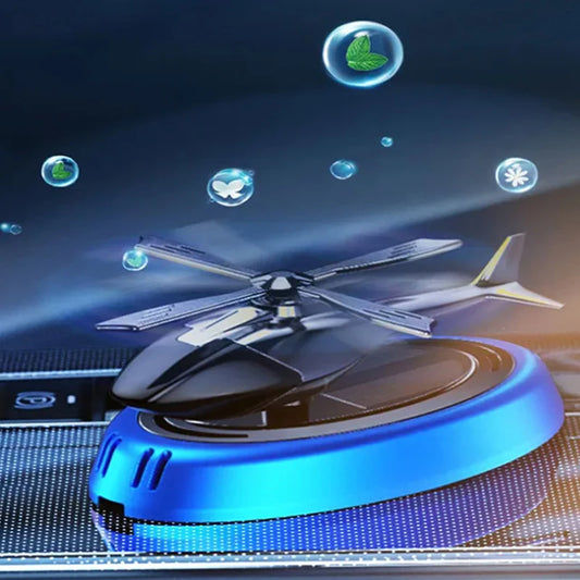 Solar Rotating Helicopter Diffuser Car Air Freshener Decoration Propeller Aromatherapy Fragrance Perfume Auto Interior Deodorant