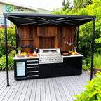 Customized Portable Outdoor Kitchen Prefab Cooking Station With Complete Grill Sink And Fridge For Outdoor Camping And Shop Use