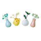 3-14pcs Set Mini Ceramics Vase Fridge Magnets Label Mini Bonsai Magnet Button Potted Simulation Flower Vase Refrigerator Message