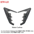 For Tesla Model Y Juniper Model 3 Highland Car Side Camera Protector Covers Carbon Fiber Flank Spoiler Wing Decorative Guards